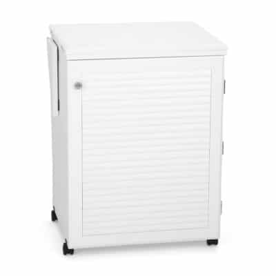 White Sewnatra Sewing Cabinet (501) from Arrow Sewing Furniture closed down to small footprint