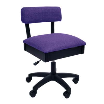 Royal Purple Sewing Chair (H8160) from Arrow Sewing Furniture with adjustable height and swivel base